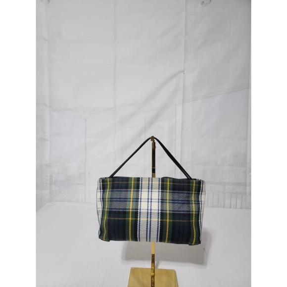 Authentic BURBERRY Tartan Fabric and Leather Clutch/Pouch Green - Picture 1 of 13